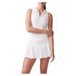 Women's Sleeveless Ottoman Knit Tennis Dress White-Apparel-Thrive Societe-TD9042345-WHTF25-Tennis Express