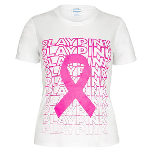 Women's Play Pink Performance Tee White-Apparel-TENNIS EXPRESS-TEPLAYPINKWH-1_bbb47d40-a4ef-4895-9fed-8447fab7f876-Tennis Express