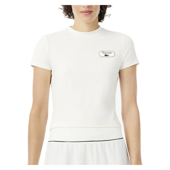 Women's Heritage Tennis Tee Flour, Lacoste, Tennis Express, TF6801-70VF26-1