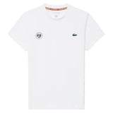 Women's Roland Garros Tennis T-Shirt,Apparel,Lacoste,001 White,2(EUR34),Tennis Express,TF8310-001-1
