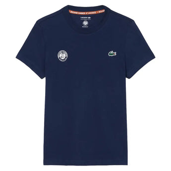 Women's Roland Garros Tennis T-Shirt,Apparel,Lacoste,166 Navy,2(EUR34),Tennis Express,TF8310-166-1