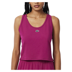 Women's Core Performance Tennis Training Tank Top Rubine Red, Lacoste, Tennis Express, TF8875-JBDF26-1