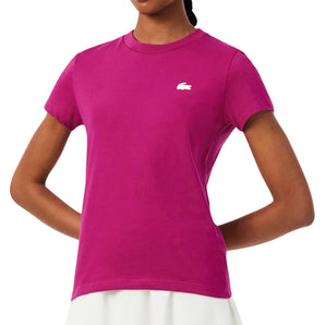 Women's Core Performance Tennis Training Tee,Apparel,Lacoste,JBD Rubine Red,2(EUR34),Tennis Express,TF9246JBD-F26