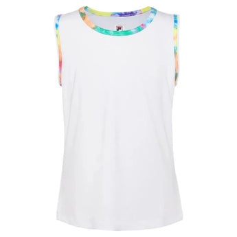 Girls' Full Back Tennis Tank White and Tie Dye-Apparel-Fila-TG018396-103BF20-1-Tennis Express