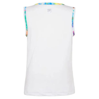 Girls' Full Back Tennis Tank White and Tie Dye-Apparel-Fila-TG018396-103BF20-3-Tennis Express