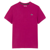 Men's Core Performance Tennis Training Graphic Tee,Apparel,Lacoste,LRR Rubine Red/White,S,Tennis Express,TH6655-F26-LRR-1