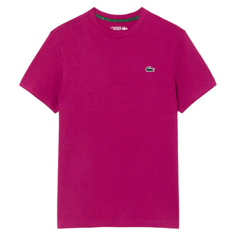 Men's Core Performance Tennis Training Graphic Tee,Apparel,Lacoste,LRR Rubine Red/White,S,Tennis Express,TH6655-F26-LRR-1