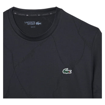 Men's Players Tennis Tee Black, Lacoste, Black, Tennis Express, TH6720-031F26-BLACK-1