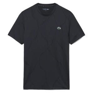Men's Players Tennis Tee Black, Lacoste, Black, Tennis Express, TH6720-031F26-BLACK-4