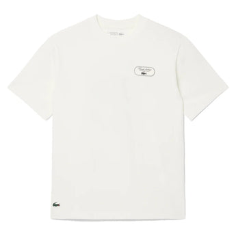 Men's Heritage Graphic Tennis Tee, Lacoste, 70V Flour, Tennis Express, TH6729-F26-70V-FLOUR-1