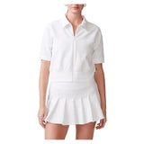 Women's Short Sleeve Ottoman Knit Tennis Jacket White-Apparel-Thrive Societe-TJ6081345-WHTF25-Tennis Express