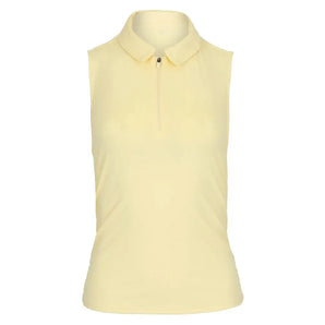 Women's Shirred Zip Polo Tennis Tank-Apparel-Thrive Societe-TK4096120-U25-Tennis Express