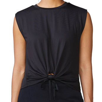 Women's Knot Front Tennis Tank Black,Apparel,Thrive Societe,,,Tennis Express,TK4243203_BLACK