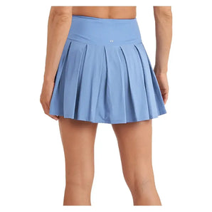 Women's Piped Pleated Tennis Skort Bay Blue and White-Apparel-Thrive Societe-TM7011024-BLUS25-4-Tennis Express