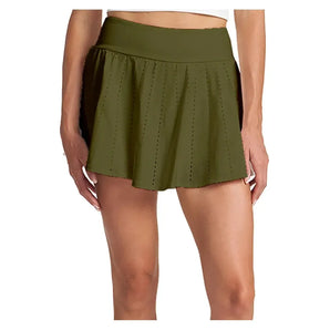 Women's Endure Perforated Tennis Skort Deep Olive-Apparel-Thrive Societe-TM7019024_OL-Tennis Express