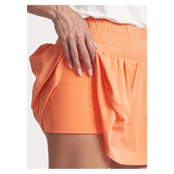 Women's Smocked Waist Tiered Tennis Skort-Apparel-Thrive Societe-TM7067064_NECTARINE-Tennis Express