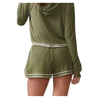Women's Novelty Stitch Run Tennis Short Deep Olive-Apparel-Thrive Societe-TS2061714-DOF25-2-Tennis Express