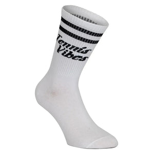 Tennis Vibes Socks White and Black-Socks-Runway Athletics-TVSWB-U24-Tennis Express
