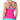 Women`s Tie Breaker Strappy Cami Tennis Tank Pink Glo and Blue Radiance