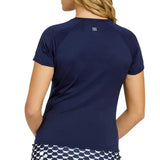Women's Tella Short Sleeve Tennis Top Navy Blue-Apparel-Tail-TX3159-5348S25-3-Tennis Express