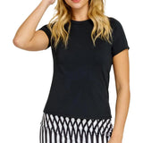 Women's Tella Short Sleeve Tennis Top Onyx-Apparel-Tail-TX3159-9008S25-Tennis Express