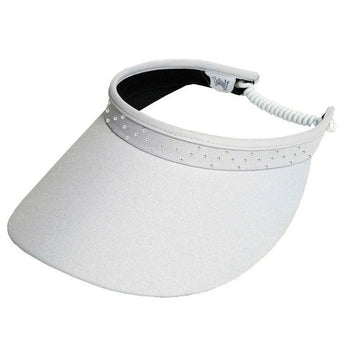 Women's Bling Coil Visor-Apparel-Glove It-VB6-B-white-Tennis Express