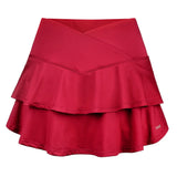 Women's Elevate Cross-Over Flounce Tennis Skort-Apparel-Duc-W2209-TEAM-Cardinal-610078Tennis Express