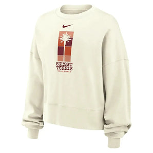 Women's Phoenix Fleece Tennis Crew-Apparel-Nike-W33302IW-S25-sail-1-Tennis Express