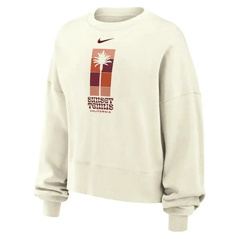 Women's Phoenix Fleece Tennis Crew-Apparel-Nike-W33302IW-S25-sail-1-Tennis Express