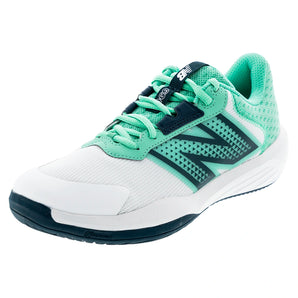 Women's 696v6 B Width Tennis Shoes White and Deep End,Footwear,New Balance,White/Deep End,5,Tennis Express,W6963HBB_5