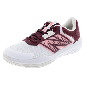 Women's 696v6 D Width Tennis Shoes White and Monarch Burgundy,Footwear,New Balance,6,White/Monarch Burgundy,Tennis Express,WCH696M6D-F25copy