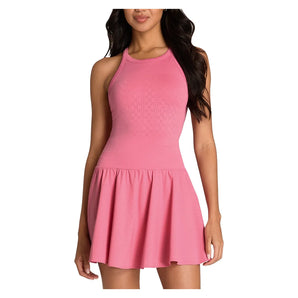 Women's On the Daily Perforated Tennis Dress Chateau Rose, Wilson, Chateau Rose, Tennis Express, WE00194P051001-F26-CHATEAU-ROSE-1