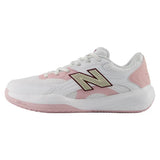 Women's FuelCell 696v7 D Width Tennis Shoes White and Pink Chalk,Footwear,New Balance,,,Tennis Express,WH6961WC-1