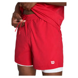 Men's Volley 6 Inch Unlined Tennis Short Varsity Red,Apparel,Wilson,,,Tennis Express,WM00008R044001-F26-6