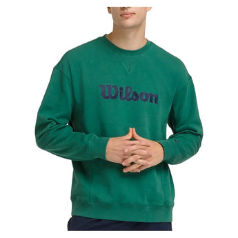 Men's Parkside Crew Classic Tennis Long Sleeve-Apparel-Wilson-WM00108-B-Green-Tennis Express