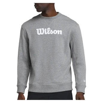 Men's Parkside Crew Classic Tennis Long Sleeve-Apparel-Wilson-WM00108-B-gray-Tennis Express