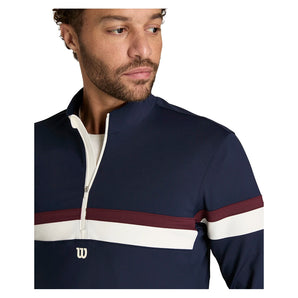 Men's Elevate Performance Half-Zip Tennis Top Classic Navy-Apparel-Wilson-, [current_file_name-Tennis Express