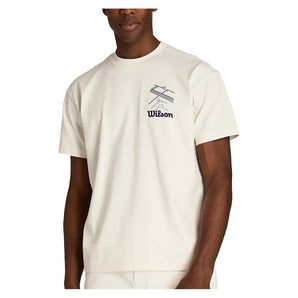 Men's Classic Graphic Tennis Tee Sandrift and Classic Navy,Apparel,Wilson,Sandrift/Classic Navy,S,Tennis Express,WN00016W002004-F26-3