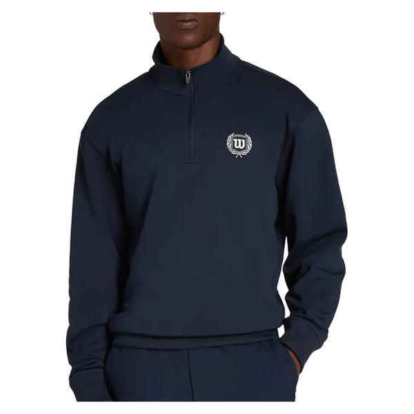 Men's Playstate Half Zip Tennis Sweatshirt Classic Navy, Wilson, Classic Navy, Tennis Express, WN00052U001004-F26-CLASSIC-NAVY-1