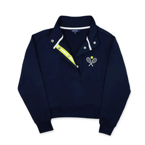 Women's Warmup Pullover-Apparel-Ame and Lulu-WP-1-Navy-Tennis Express