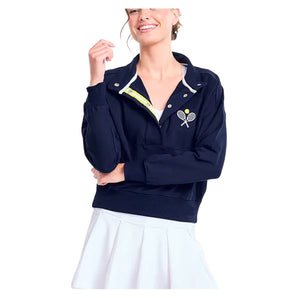 Women's Warmup Pullover-Apparel-Ame and Lulu-WP-1-Navy1-Tennis Express