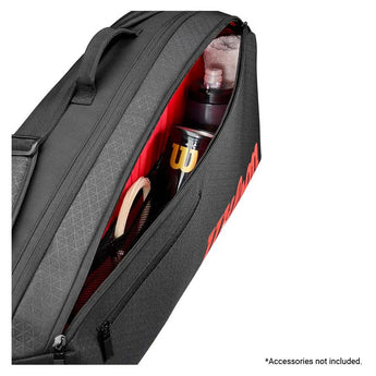 Clash V3 3 Pack Tennis Racquet Bag Black and Infrared-Bags-Wilson-WR8038001001-5-Tennis Express