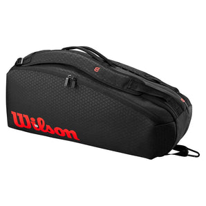 Clash V3 6 Pack Tennis Racquet Bag Black and Infrared-Bags-Wilson-WR8038101001-1-Tennis Express