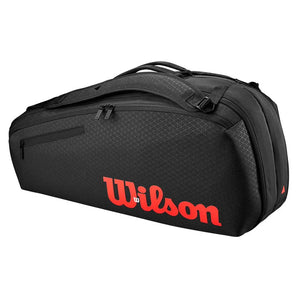 Clash V3 6 Pack Tennis Racquet Bag Black and Infrared-Bags-Wilson-WR8038101001-2-Tennis Express