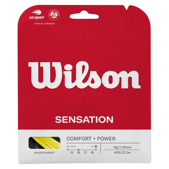 Sensation 16G Tennis String,Strings,Wilson,Yellow,16,Tennis Express,WR8308-y-1