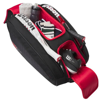 Bela V3 Padel Racquet Bag Black and Red-Padel Racquets-Wilson-WR8910801001-2-Tennis Express