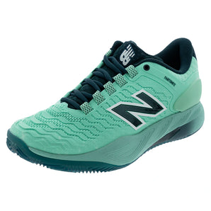 Women's CLAY Court Fresh Foam X CT-Rally v2 D Width Tennis Shoes Deep End and Medusa Green,Footwear,New Balance,Deep End/Medusa Green,6,Tennis Express,WRAL9DMDcopy