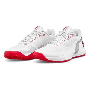 Men's RUSH PRO 5 CTC Tennis Shoes White and Wilson Red