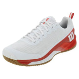 Men's Rush Pro 4.5 Tennis Shoes White and Infrared - Exclusive,Footwear,Wilson,7,,Tennis Express,WRS336610-U25