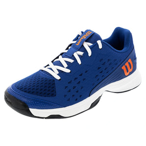 Juniors' Rush Pro L Tennis Shoes Deja Vu Blue and Orange Tiger-Footwear-Wilson-WRS337570Ucopy-Tennis Express